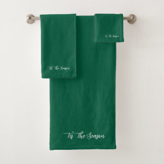 Ensemble de serviettes de bain de Noël à feuillage