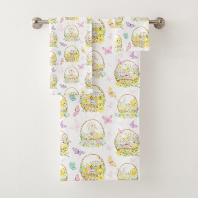 Ensemble de serviettes de bain de Pâques (En situation)