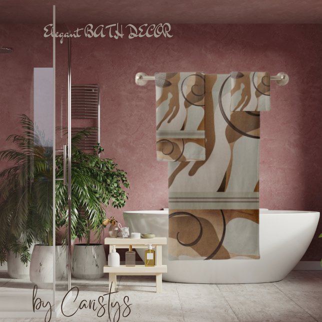 Ensemble de serviettes de bain de tons terre conte (Créateur téléchargé)