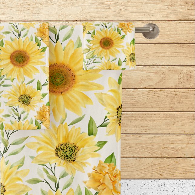 Ensemble de serviettes de bain de tournesol joyeux (Créateur téléchargé)