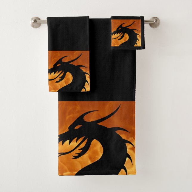 Ensemble de serviettes de bain Dragon (En situation)