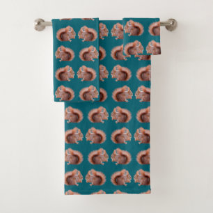 Ensemble de serviettes de bain Écureuil roux fréné