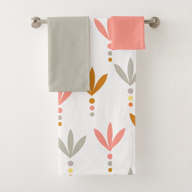 Ensemble de serviettes de bain en argent et or (En situation)