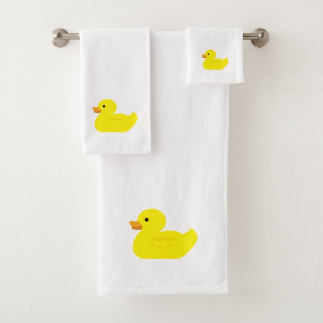 Ensemble de serviettes de bain en caoutchouc peint (En situation)
