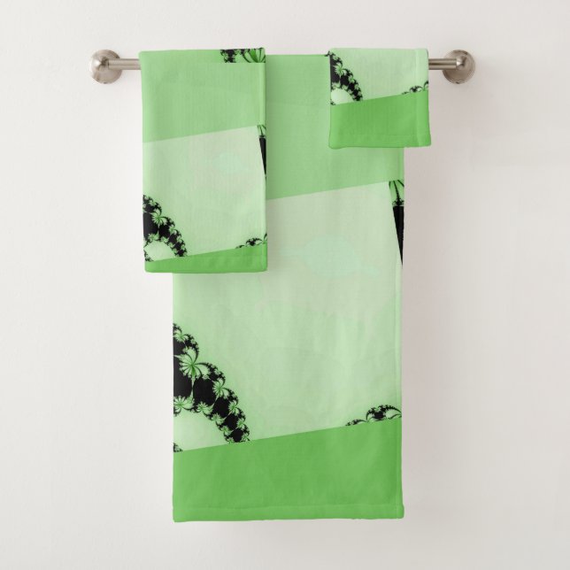 Ensemble de serviettes de bain en chaux de jardin  (En situation)