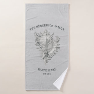 Ensemble de serviettes de bain en coquillages gris