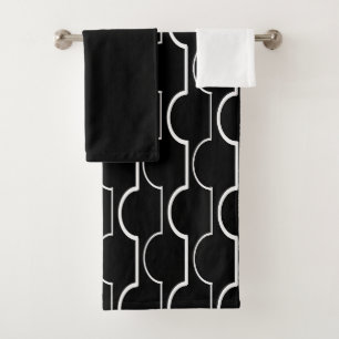 Ensemble de serviettes de bain en coquilles noires