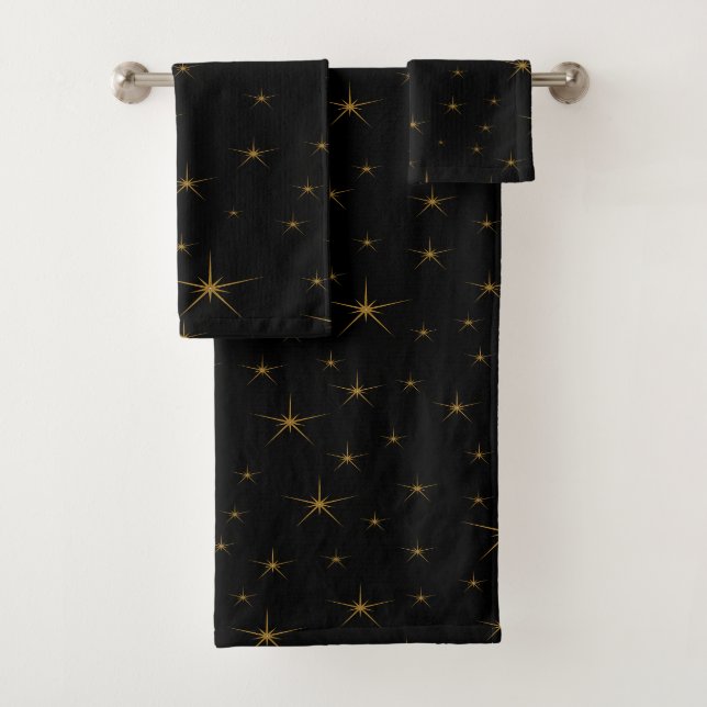Ensemble de serviettes de bain en galaxie (En situation)