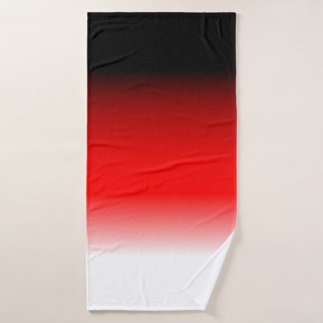 Ensemble de serviettes de bain en noir, rouge et b (Serviette de bain)