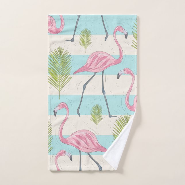 Ensemble de serviettes de bain Flamant rose (Serviette à main)