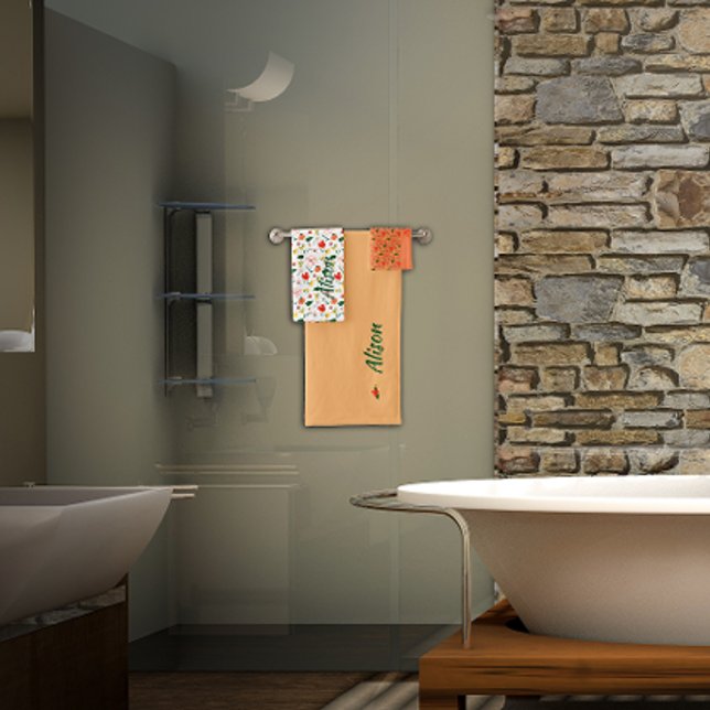 Ensemble de serviettes de bain fleur sauvage vert  (Créateur téléchargé)