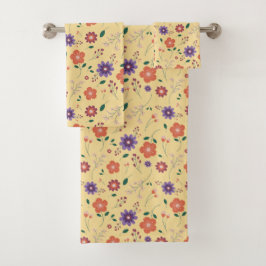 Ensemble de serviettes de bain fleurie de printemp