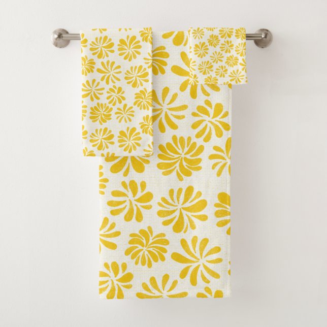 Ensemble De Serviettes De Bain Floral Lumineux (En situation)