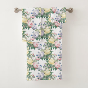 Ensemble de serviettes de bain Floral Pastel Rose
