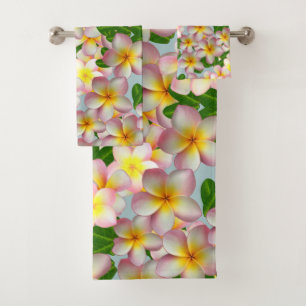 Ensemble de serviettes de bain Frangipani Plumeria