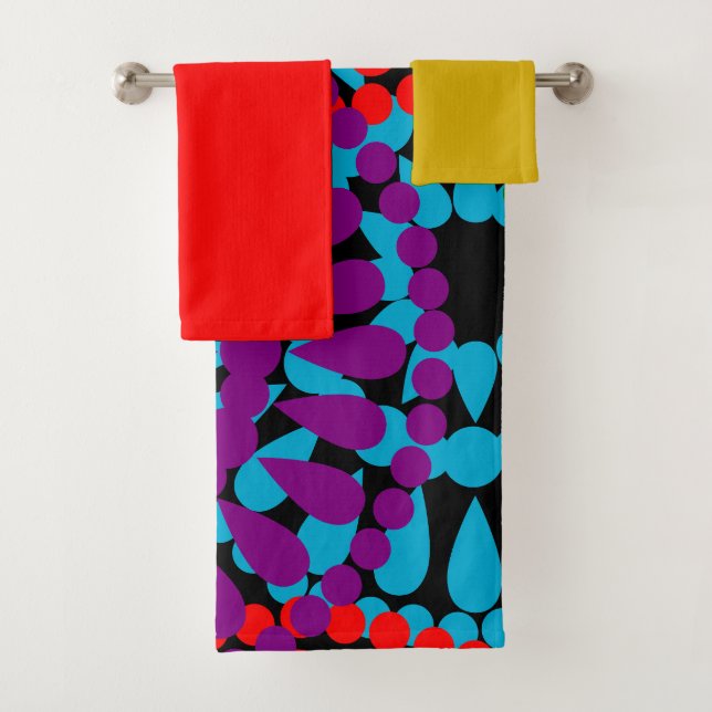 Ensemble De Serviettes De Bain Grands Cercles (En situation)