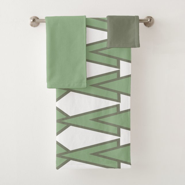 Ensemble de serviettes de bain Green Bowties (En situation)
