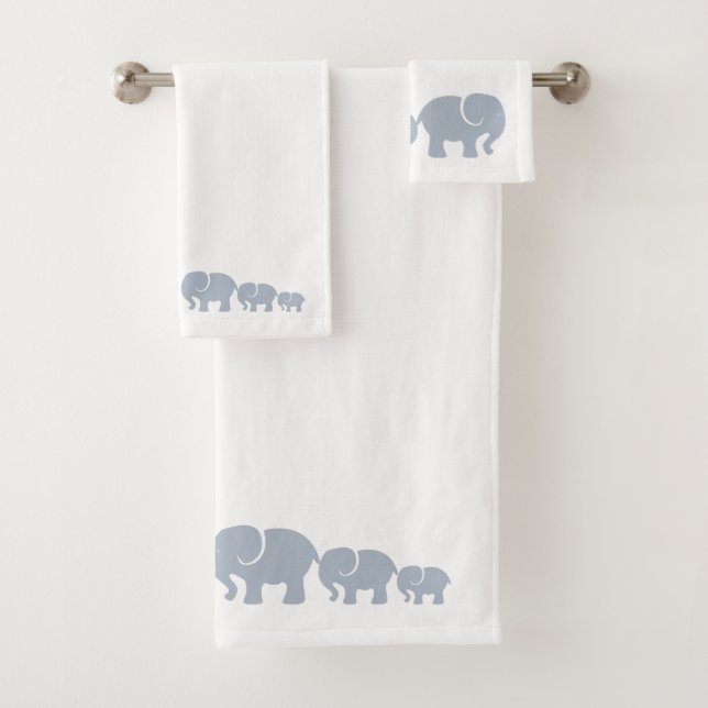Ensemble de serviettes de bain gris éléphant (En situation)