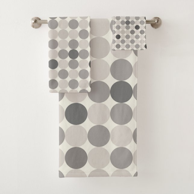Ensemble de serviettes de bain gris Inviting Circl (En situation)