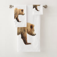 ensemble de serviettes de bain grizzly