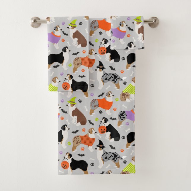 Ensemble de serviettes de bain Halloween Australia (En situation)