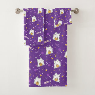 Ensemble de serviettes de bain Halloween Cat Ghost