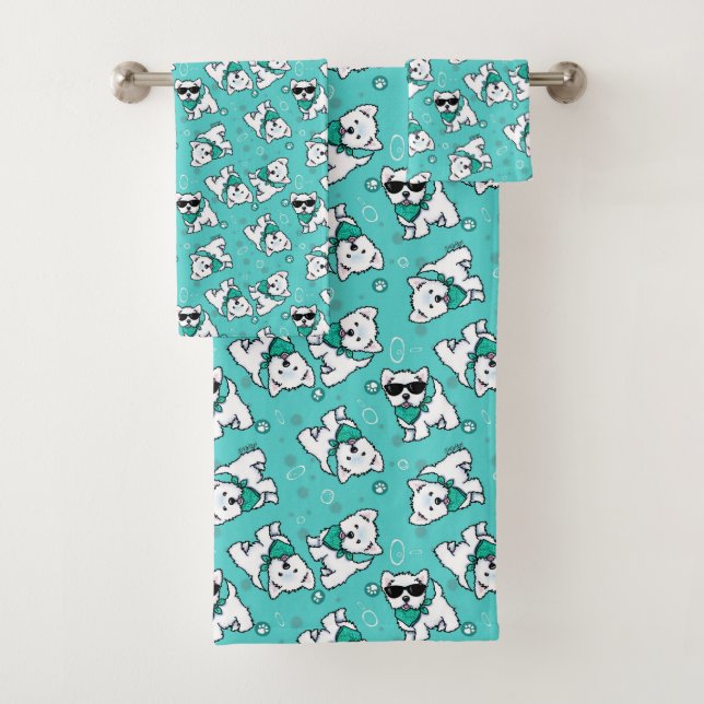 Ensemble de serviettes de bain KiniArt Cutieface (En situation)