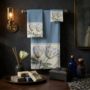 Ensemble de serviettes de bain lotus et libellule