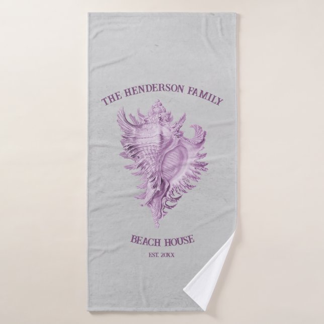 Ensemble de serviettes de bain Magenta Conch Shell (Serviette de bain)