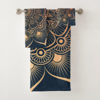 Ensemble de serviettes de bain Mandala de la marin