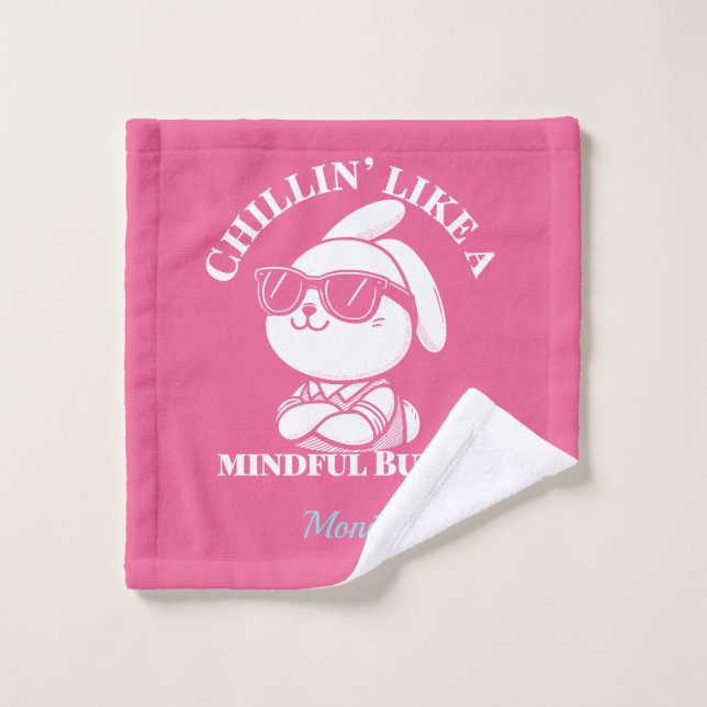 Ensemble de serviettes de bain "Mindful Bunny" ros (Gant de toilette)