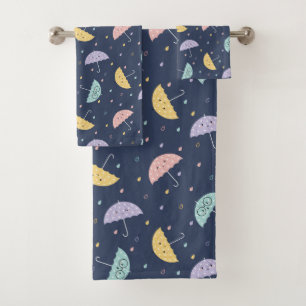 Ensemble de serviettes de bain Motif à parapluie C