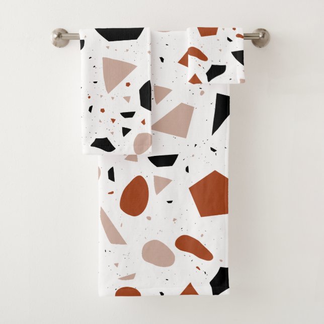 Ensemble de serviettes de bain Motif géométrique A (En situation)
