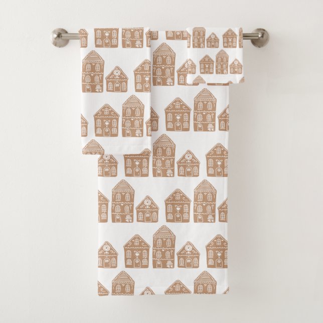 Ensemble de serviettes de bain Motif Maison en pai (En situation)