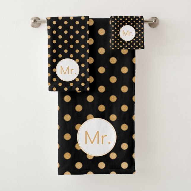 Ensemble de serviettes de bain Mr & Mrs, couleurs  (En situation)