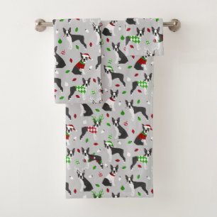 Ensemble de serviettes de bain Noël Boston Terrie