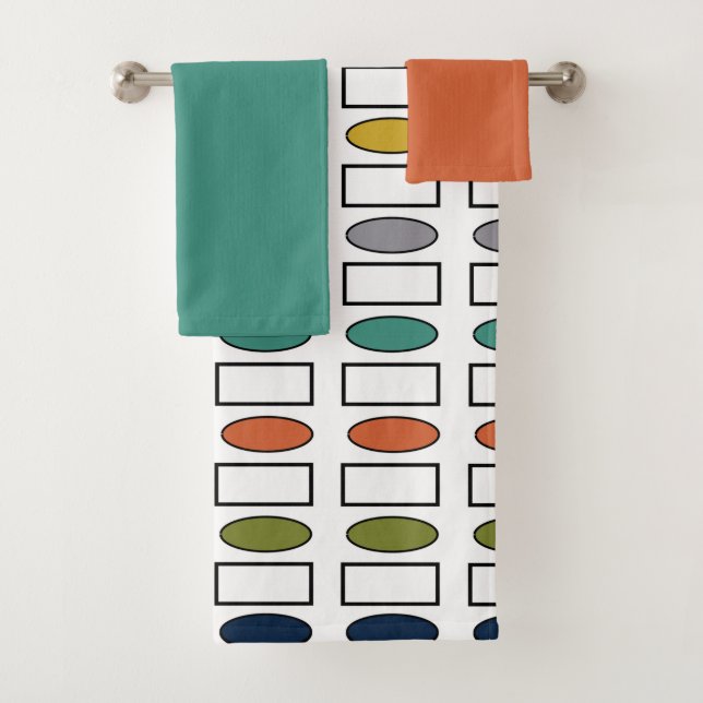 Ensemble de serviettes de bain Ovales et Rectangle (En situation)
