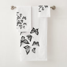 Ensemble de serviettes de bain "Papillon noir"