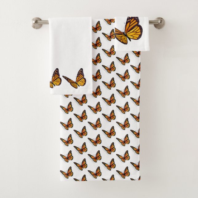 Ensemble de serviettes de bain - Papillons Monarch (En situation)
