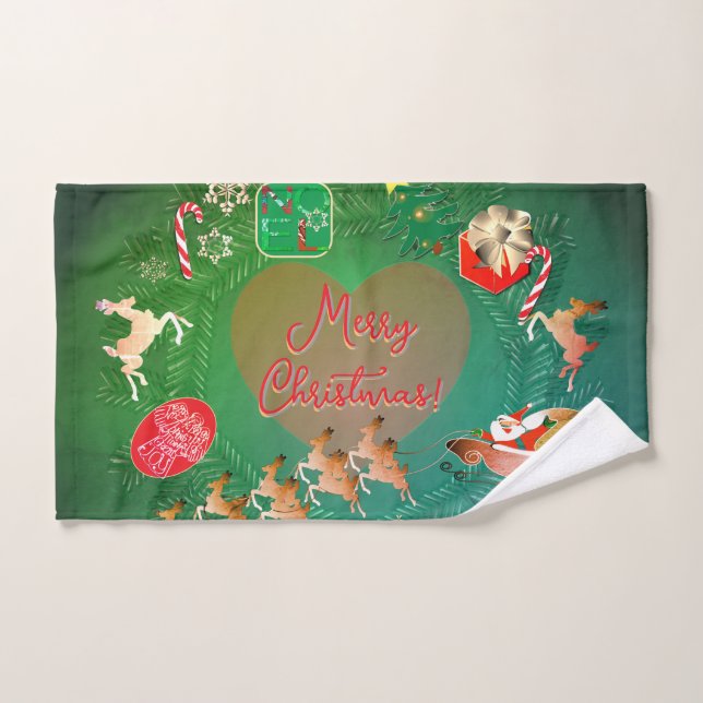 Ensemble de serviettes de bain Père Noël Noël Nost (Serviette à main)
