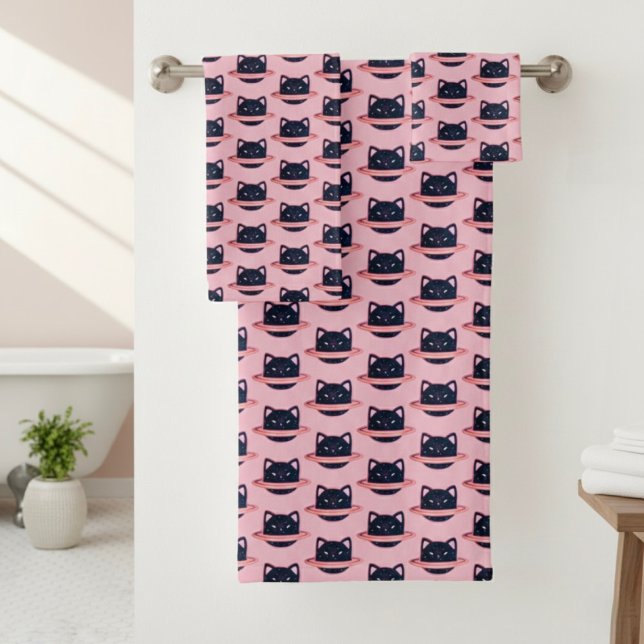 Ensemble de serviettes de bain Planet Cat (Créateur téléchargé)