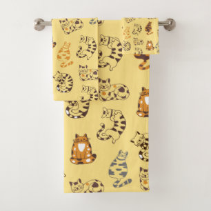 Ensemble de serviettes de bain pour chats paresseu