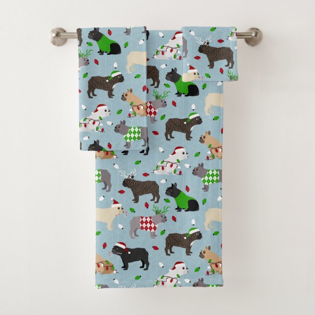 Ensemble de serviettes de bain pour chien de taure (En situation)