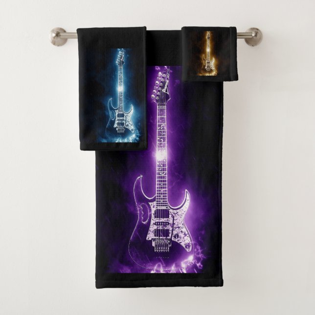 Ensemble de serviettes de bain pour les guitares (En situation)
