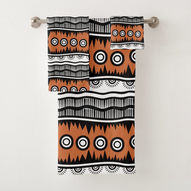 Ensemble de serviettes de bain pour Motifs tribaux (En situation)