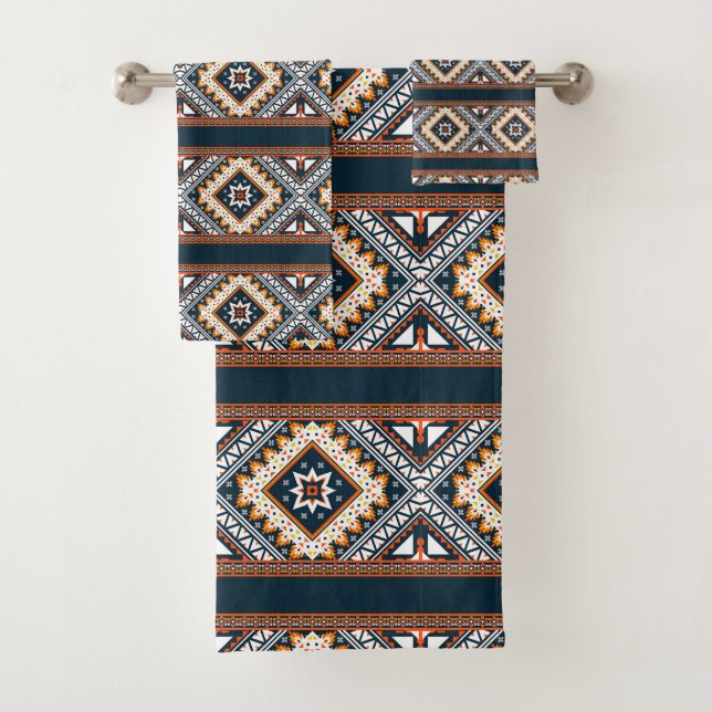 Ensemble de serviettes de bain pour Motifs tribaux (En situation)