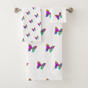Ensemble de serviettes de bain pour papillons arc-