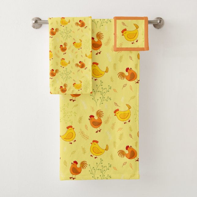 Ensemble de serviettes de bain pour poulets de la  (En situation)