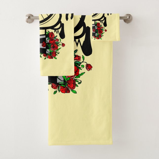 Ensemble de serviettes de bain pour vélos romantiq (En situation)