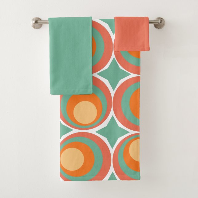 Ensemble de serviettes de bain Retro Clovers (En situation)